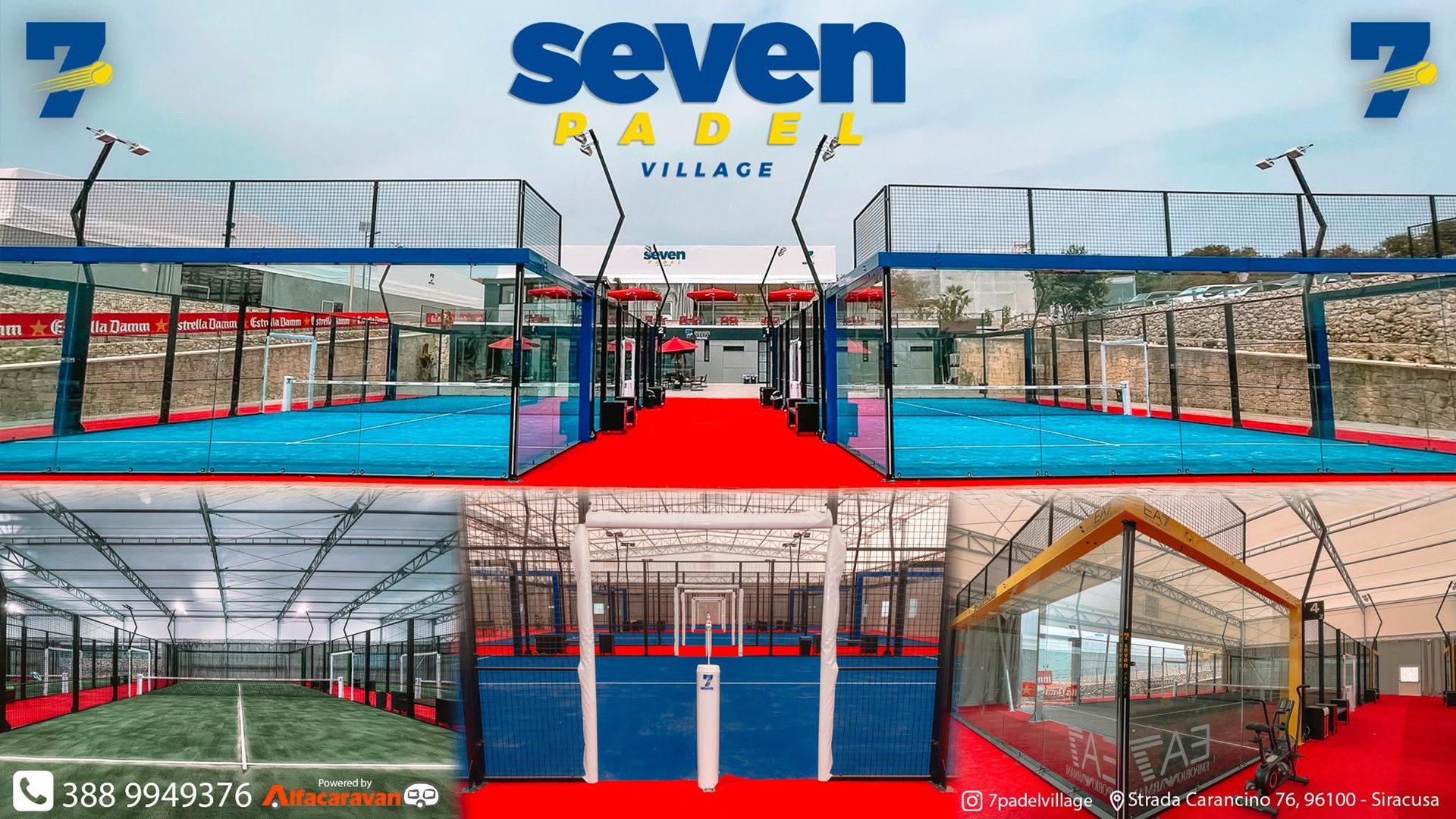Vista dei campi del 7 Padel Village a Siracusa
